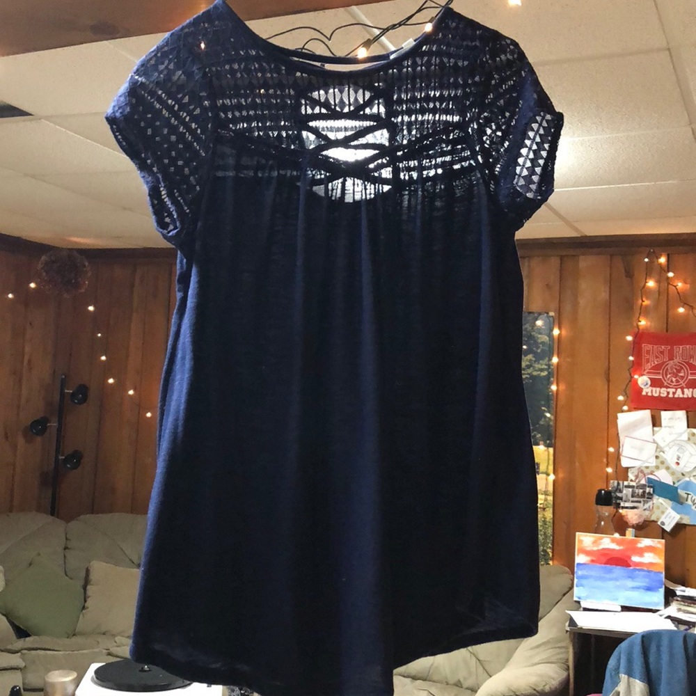Navy Dressy Top